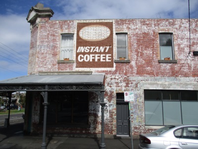 Instant coffee advertising signage