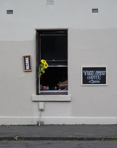 Coffee serving window